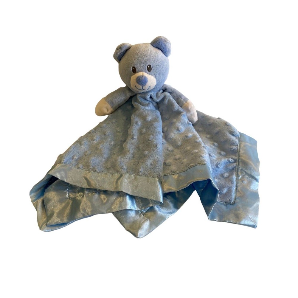 Baby Starters Blue Bear Dog Lovey Hugs & Kisses Minky Satin Security Blanket